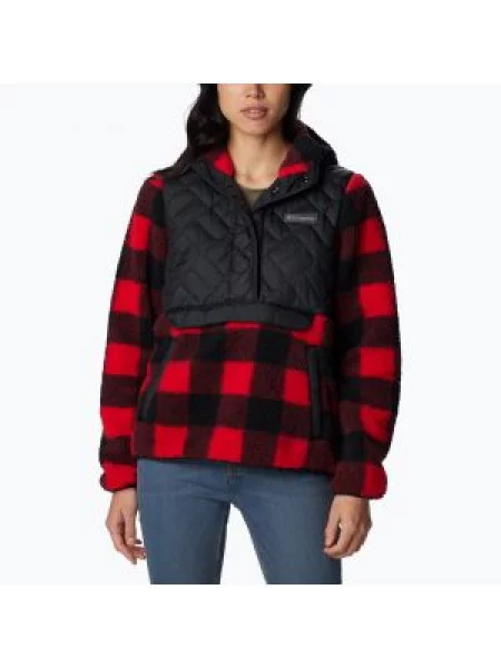 Bluza Columbia Sweet View Fleece Hooded black/red lily check print czarna
