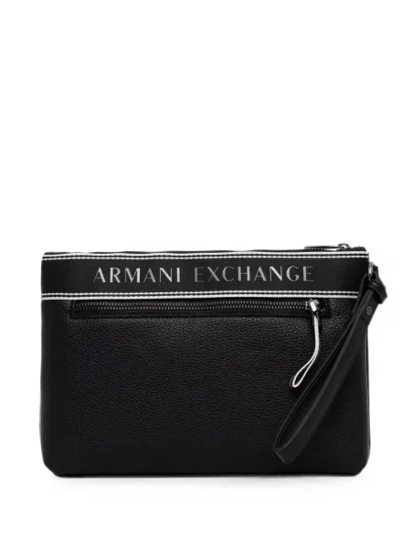 Geantă Armani Exchange cu imagine negru