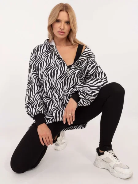 Geacă Fashionhunters cu imagine alb