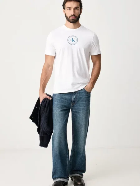 Calvin Klein Jeans tričko pánske biela