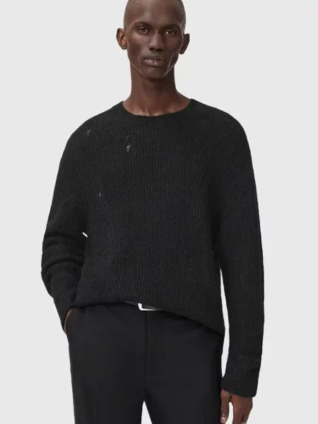 AllSaints pulover din amestec de lână negru