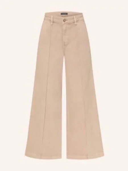Elena Miro Spodnie Dżinsowe Typu Culotte beige beżowe