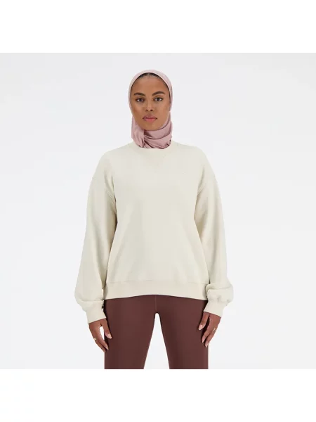 Bluza New Balance Athletics French Terry Crew Sweatshirt Linen XS beżowa
