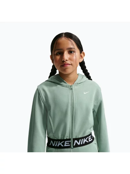 Bluză pentru copii Nike Pro Fleece Dri-Fit Full-Zip steam/steam/black/white alb