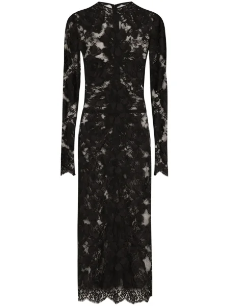 Rochie midi Dolce & Gabbana din dantelă până la genunchi de costum negru