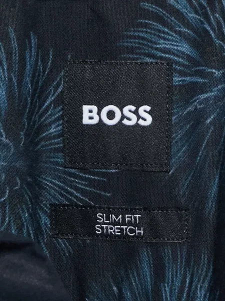 Cămașă Boss cu model floral cu imagine albastru