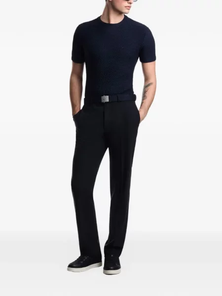 Pletené tričko Emporio Armani modré