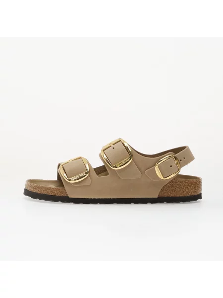 Шкіряні кросівки Birkenstock з пряжкою коричневі