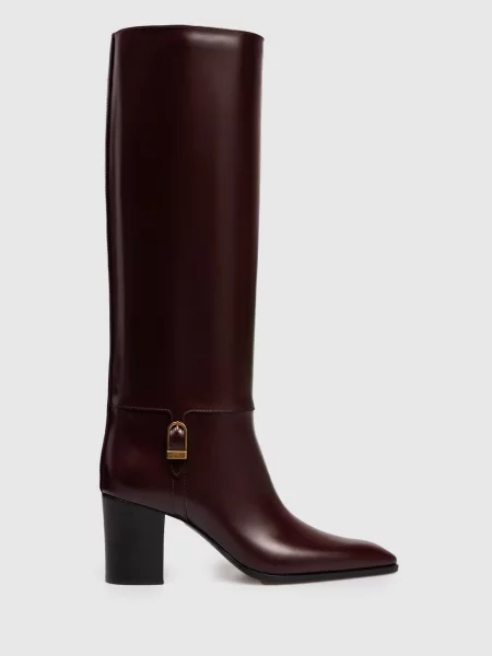 Шкіряні чоботи JULIA Saint Laurent бордові