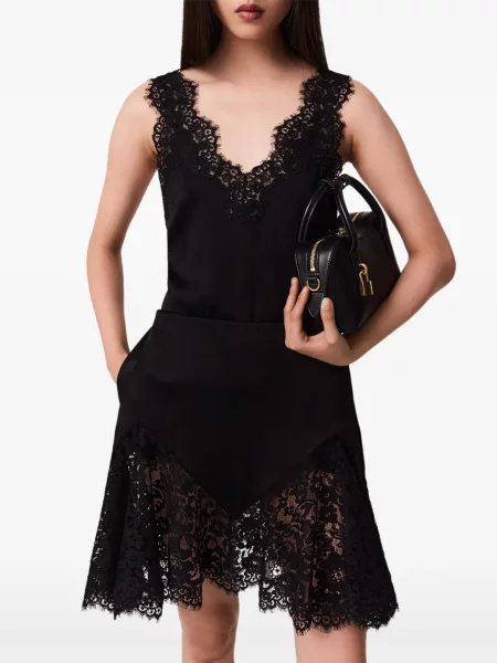 Fusta mini Stella Mccartney din dantelă evazată negru