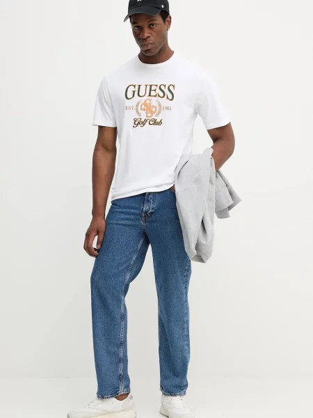 Футболка Guess с аппликацией белая