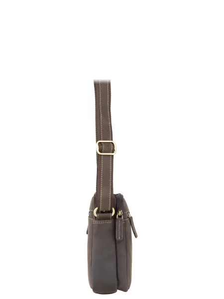 Кожаная сумка через плечо Visconti коричневая