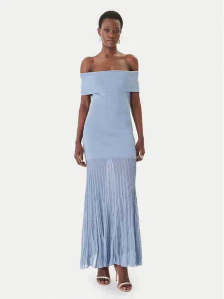 MICHAEL Michael Kors Pletena obleka Svetlo modra