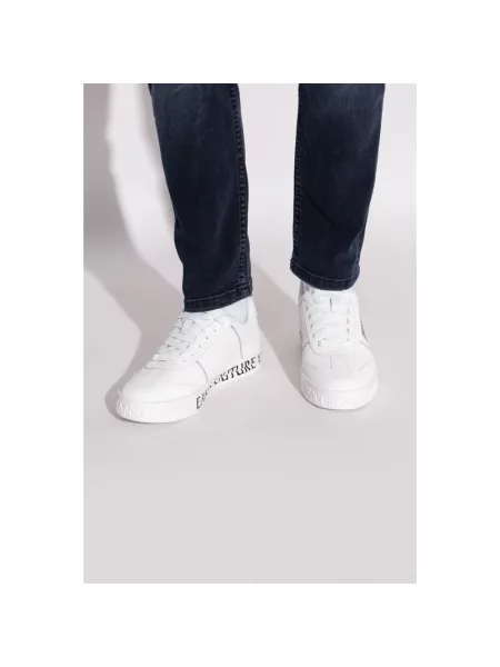 Sneakersy Versace Jeans Couture skórzane z logo białe