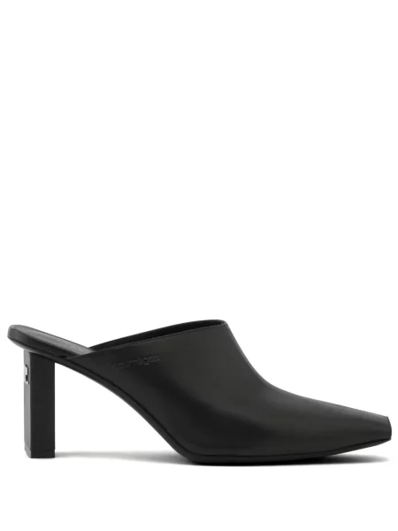 Papuci tip mules Courreges din piele negru