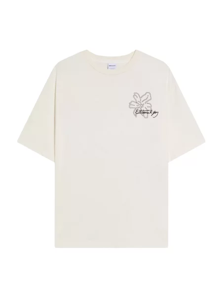 Bershka Tricou negru alb