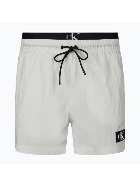Olcsóbban. Férfi úszónadrág Calvin Klein Medium Double WB nimbus cloud. Méret: M bézs