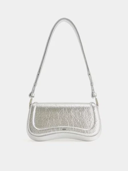 Кожаная сумка Jw Pei серебряная