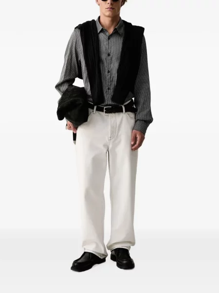 Lung cămașă Armani Exchange cu imagine negru