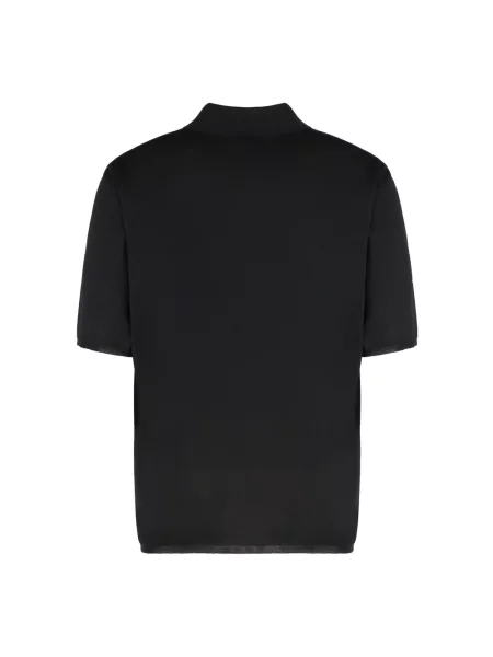 Koszulka polo Saint Laurent wełniana czarna