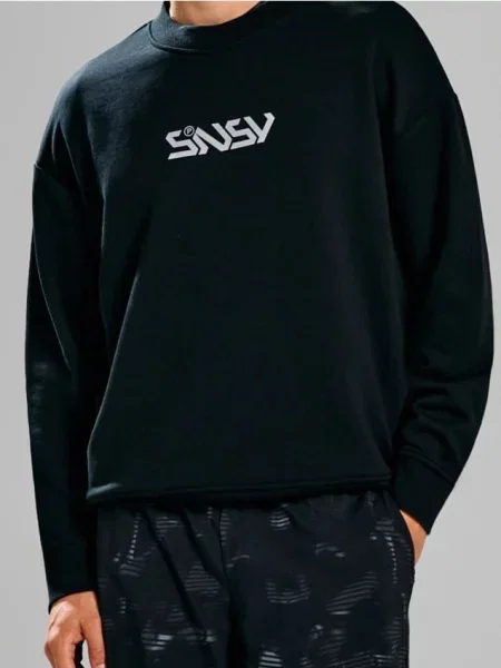 Sinsay Bluza crewneck z napisem czarny