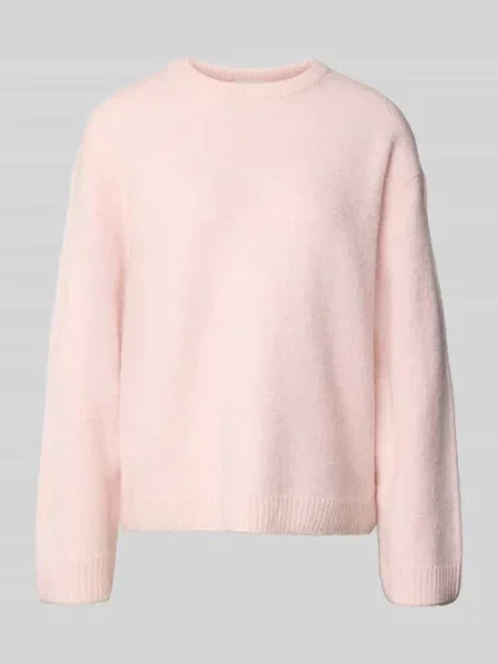 Sweter z dzianiny z dodatkiem wełny Gina Tricot różowy