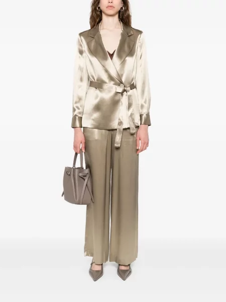 Pantaloni Peserico din satin verde