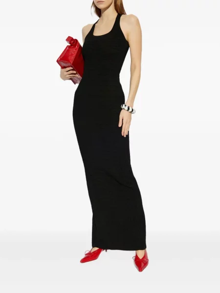 Rochie midi Jacquemus fără mâneci până la genunchi de costum negru