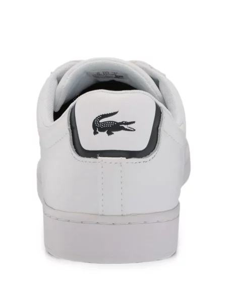 Sneakerși Lacoste cu șireturi din piele alb