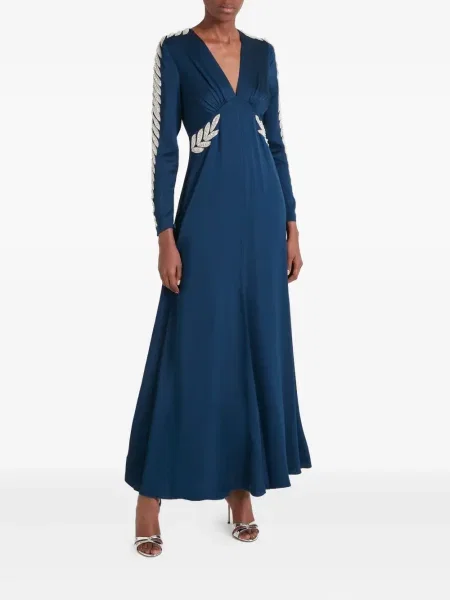 Rochie maxi Temperley London lungă de costum albastru