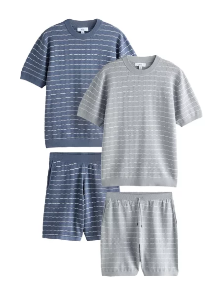 Next Haine de casă albastru închis / deschis / roșu vin gri