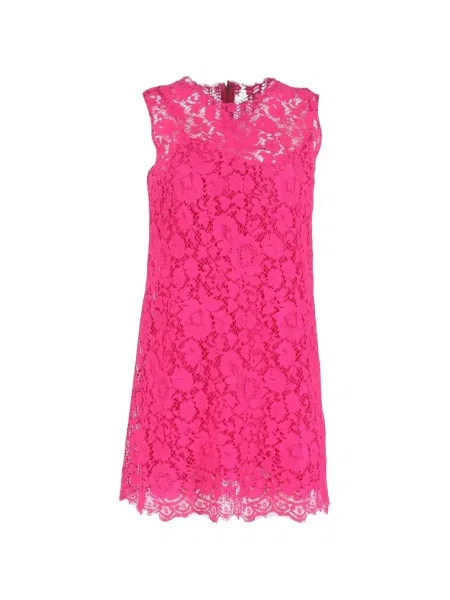 Rochie mini 032c din dantelă de costum roz