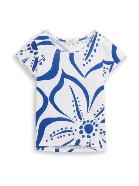 TOM TAILOR Tricou albastru regal alb