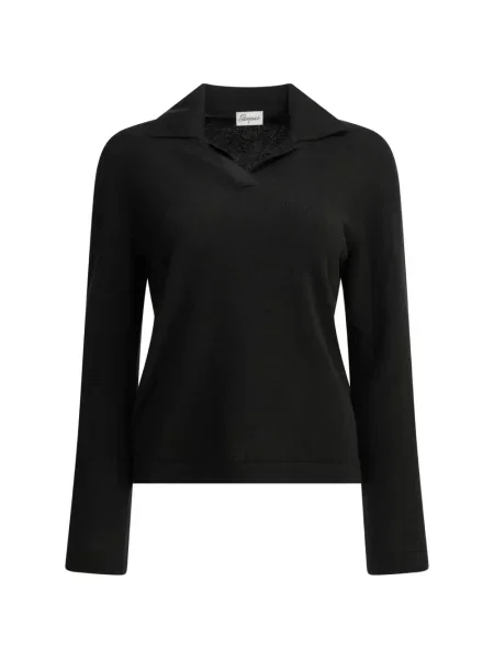 Gulerat tricou polo Semper din cașmir negru