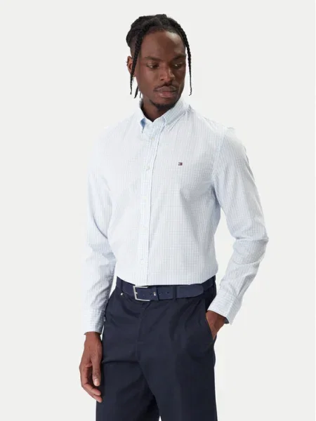 Tommy Hilfiger Cămașă Gingham celest albastru