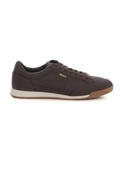 Sneakersy Boss skórzane brązowe