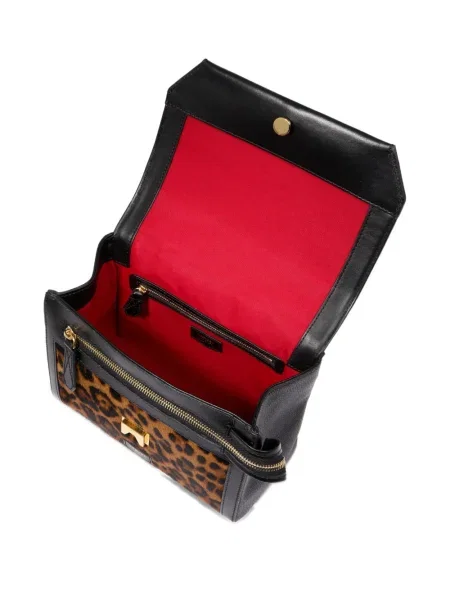 Geantă Lancel cu imagine cu model leopard negru