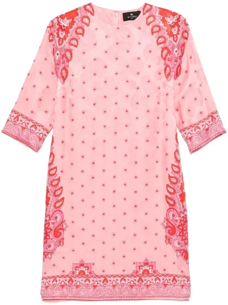 Rochie mini Etro cu imagine cu model paisley de costum roz