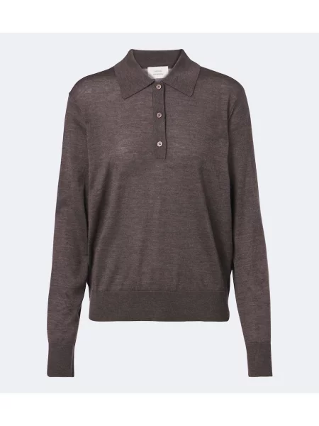 Tricou polo Loulou De Saison din cașmir maro