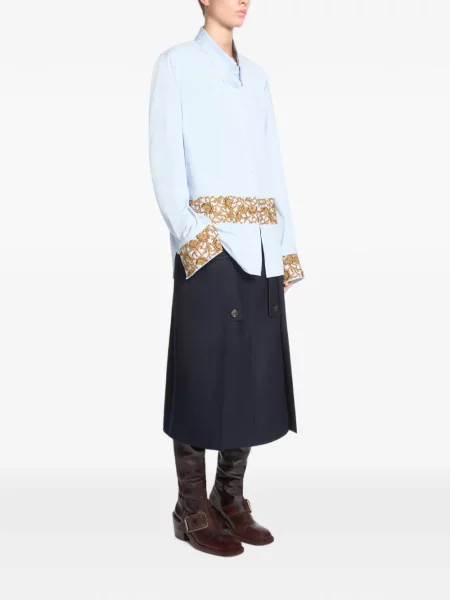 Cămașă Dries Van Noten din poplin albastru