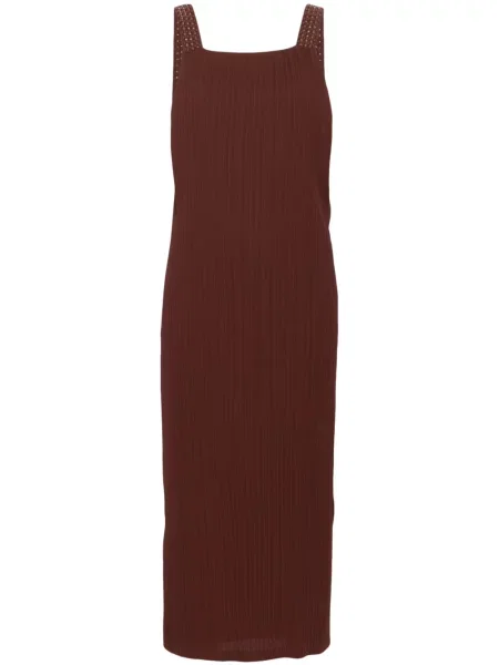 Rochie midi Alysi până la genunchi de costum maro