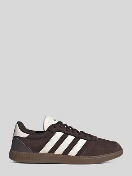 Sneakersy z naturalnej skóry z napisem z logo Adidas Sportswear brązowe