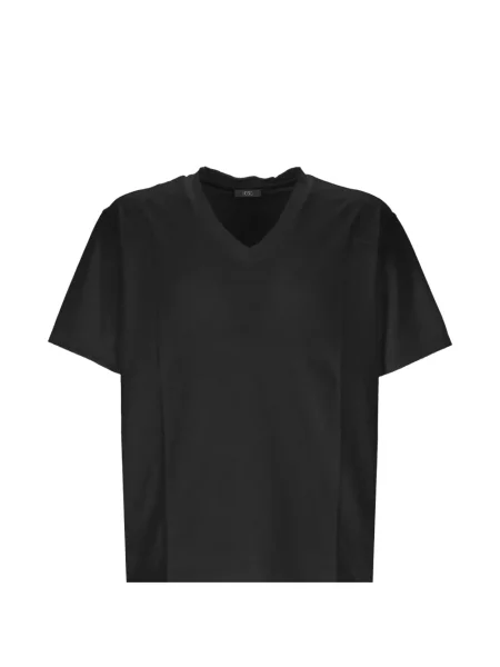 Tricou Hosio tricotate cu decolteu în V negru