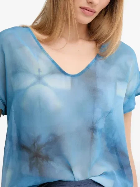 Bluză Sandro Ferrone cu imagine cu imprimeu abstract albastru