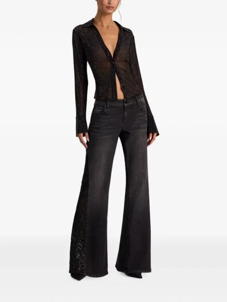 Stras top Alice + Olivia negru