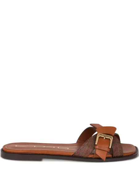 Papuci Etro cu model paisley maro