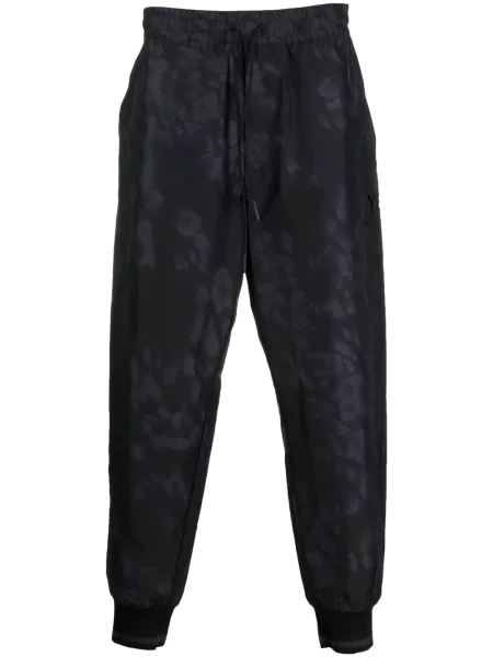 Pantaloni Y-3 cu imagine cu model leopard negru