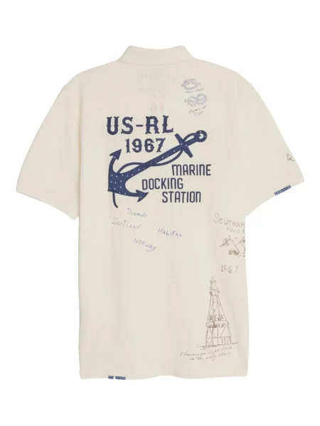 Haftowane сhinosy Polo Ralph Lauren z twillu do biegania niebieskie