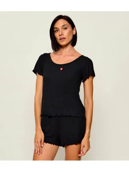 Hugo Bodywear Top de pijama negru