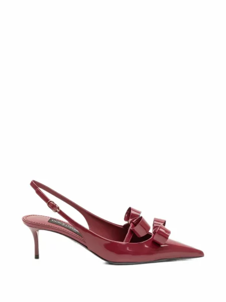 Pantofi cu toc Dolce & Gabbana cu funde slingback roșu